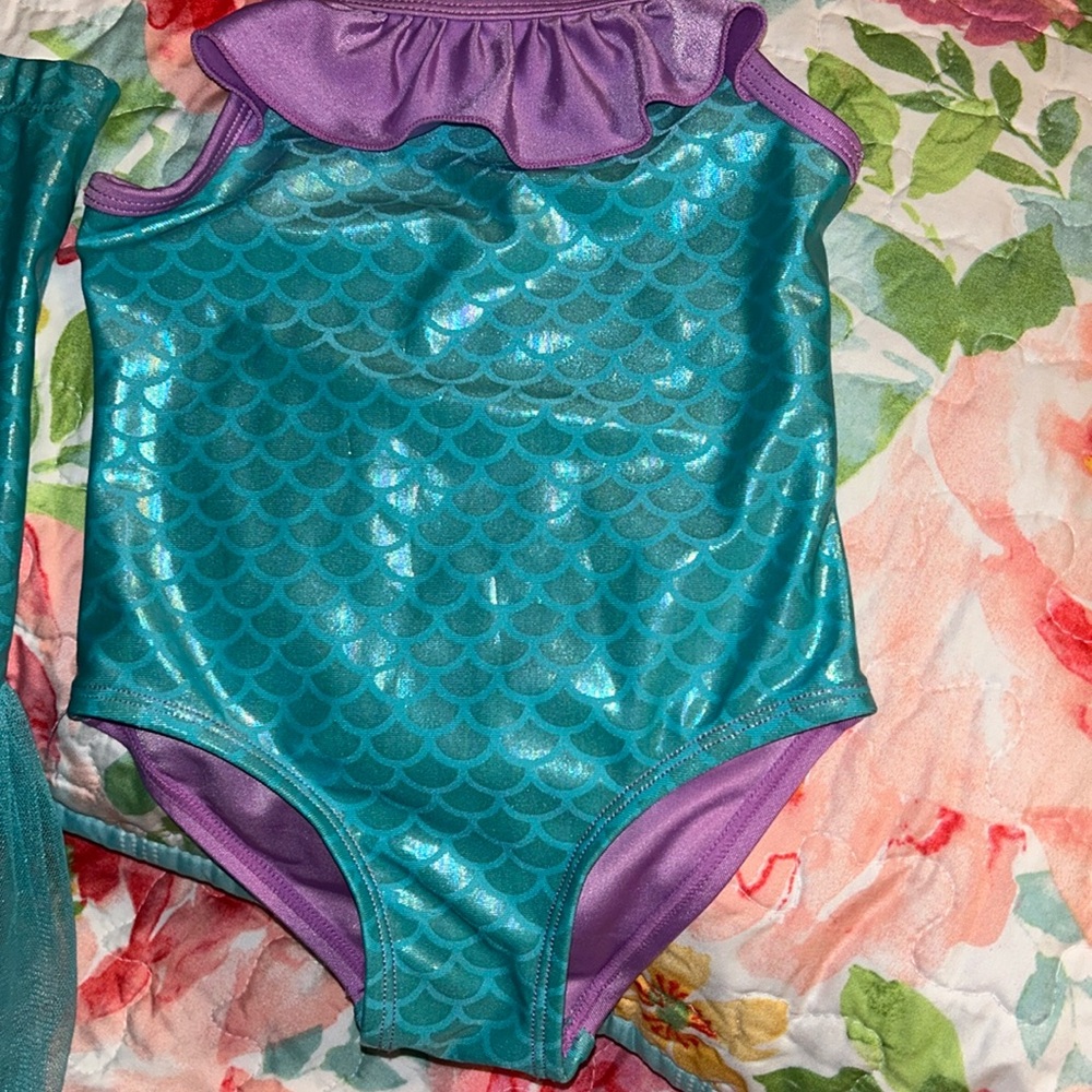 Toddler Girls Mermaid Bathing Suit and Skirt! - Picture 3 of 5